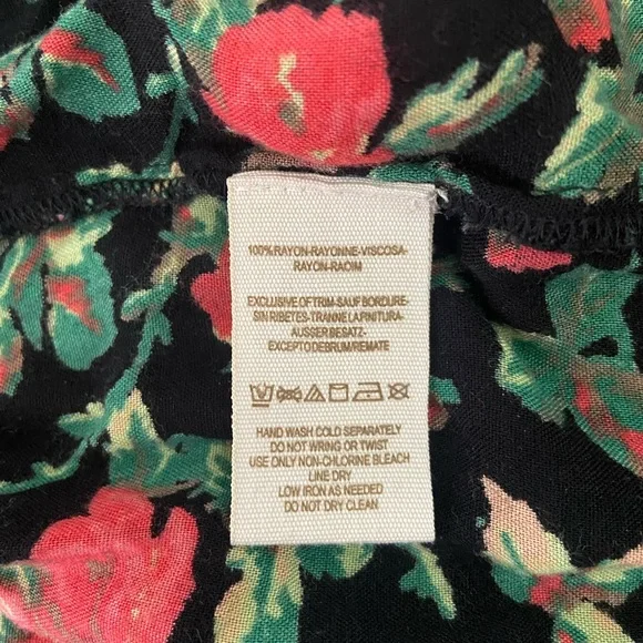 FREE PEOPLE Floral Smocked Bodice Mini Dress Garden Girl Boho Whimsigoth | Sz M - Picture 6 of 6